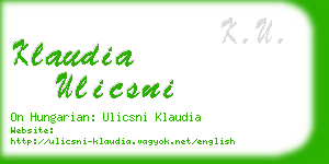 klaudia ulicsni business card